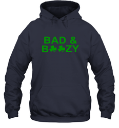 Bad And Boozy St Patrick's Day Funny Drinking Crewneck Hoodie - giftteeshirt4u