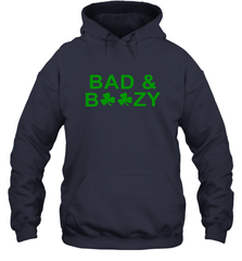 Bad And Boozy St Patrick's Day Funny Drinking Crewneck Hoodie - giftteeshirt4u