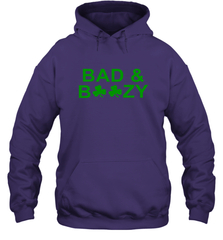 Bad And Boozy St Patrick's Day Funny Drinking Crewneck Hoodie - giftteeshirt4u