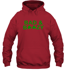 Bad And Boozy St Patrick's Day Funny Drinking Crewneck Hoodie - giftteeshirt4u