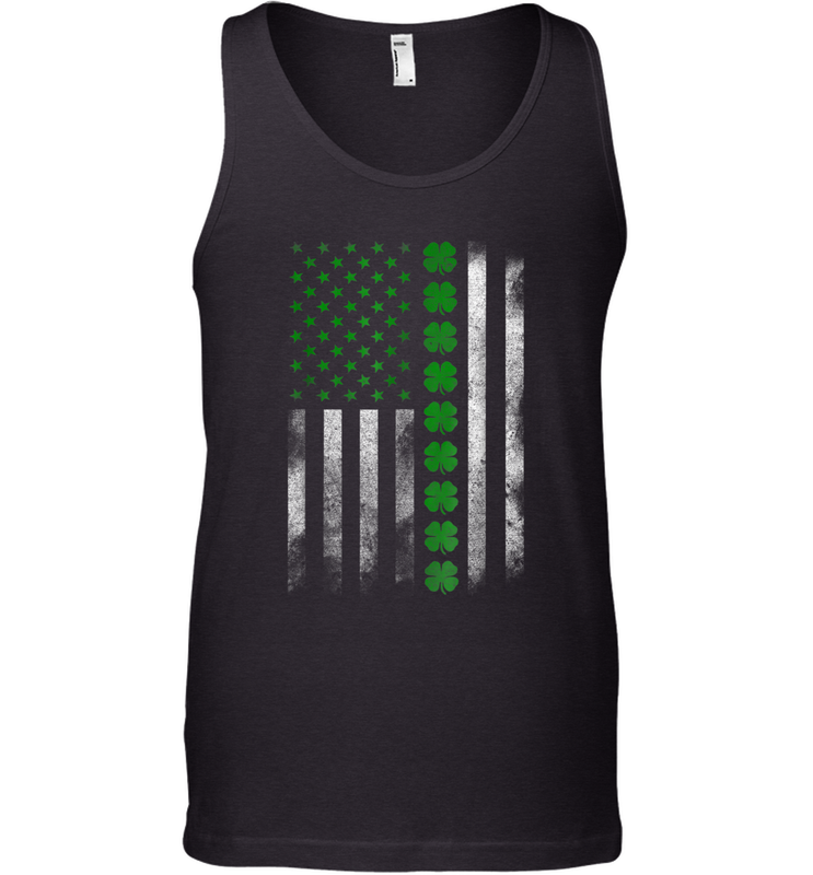 St Patrick's Day IRISH AMERICAN FLAG Tank Top - giftteeshirt4u