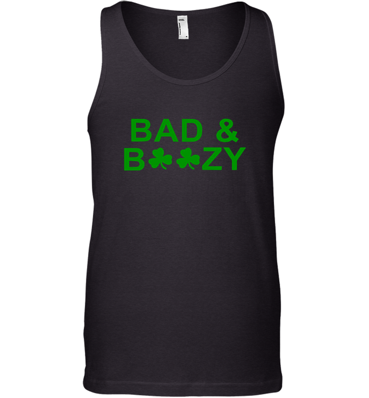 Bad And Boozy St Patrick's Day Funny Drinking Crewneck Tank Top - giftteeshirt4u