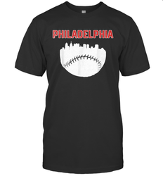 Vintage Fan Philadelphia PA Cityscape Baseball Retro  T-Shirt - giftteeshirt4u