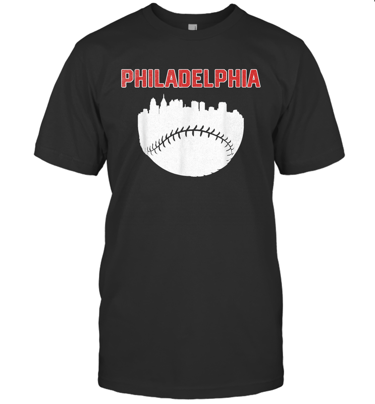 Vintage Fan Philadelphia PA Cityscape Baseball Retro  T-Shirt - giftteeshirt4u