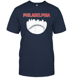 Vintage Fan Philadelphia PA Cityscape Baseball Retro  T-Shirt - giftteeshirt4u