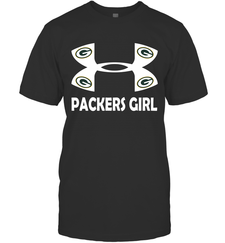 Green Bay Packers Girl Under Armour Football T-Shirt - giftteeshirt4u