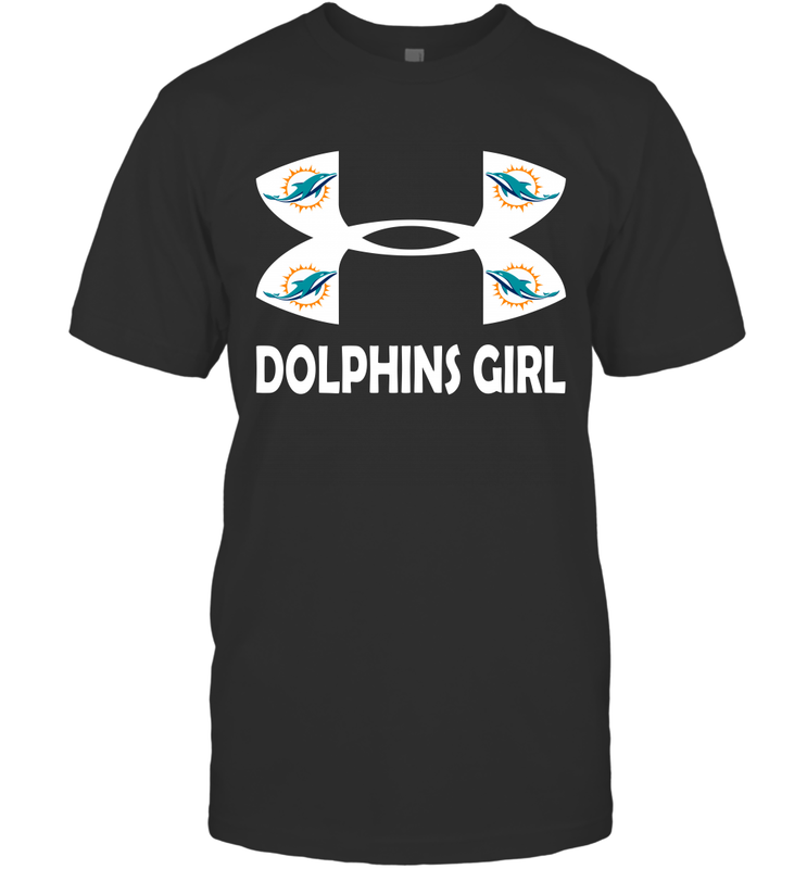Miami Dolphins Girl Under Armour Football T-Shirt - giftteeshirt4u