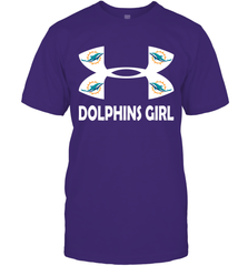 Miami Dolphins Girl Under Armour Football T-Shirt - giftteeshirt4u
