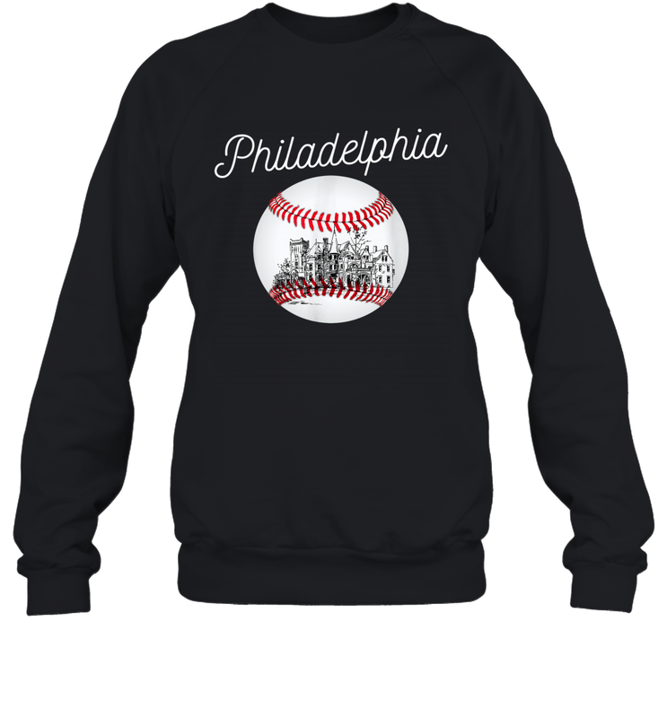 Philadelphia Baseball Philly Tshirt Ball and Skyline Sweatshirt - giftteeshirt4u