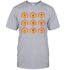 Trending Turkey Face Emoij Characters Collage Funny Thanksgiving T-Shirt - giftteeshirt4u
