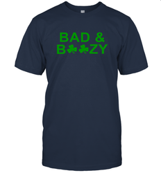 Bad And Boozy St Patrick's Day Funny Drinking Crewneck T-Shirt - giftteeshirt4u