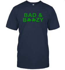 Bad And Boozy St Patrick's Day Funny Drinking Crewneck T-Shirt - giftteeshirt4u