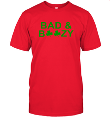 Bad And Boozy St Patrick's Day Funny Drinking Crewneck T-Shirt - giftteeshirt4u