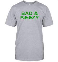 Bad And Boozy St Patrick's Day Funny Drinking Crewneck T-Shirt - giftteeshirt4u