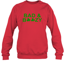 Bad And Boozy St Patrick's Day Funny Drinking Crewneck Sweatshirt - giftteeshirt4u