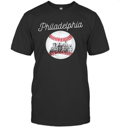 Philadelphia Baseball Philly Tshirt Ball and Skyline T-Shirt - giftteeshirt4u
