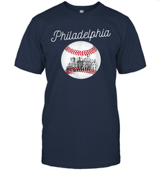 Philadelphia Baseball Philly Tshirt Ball and Skyline T-Shirt - giftteeshirt4u
