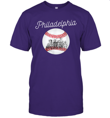 Philadelphia Baseball Philly Tshirt Ball and Skyline T-Shirt - giftteeshirt4u