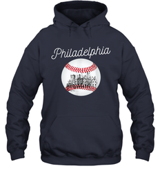 Philadelphia Baseball Philly Tshirt Ball and Skyline Hoodie - giftteeshirt4u