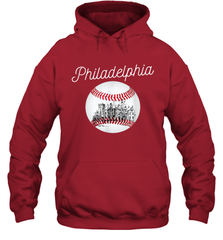 Philadelphia Baseball Philly Tshirt Ball and Skyline Hoodie - giftteeshirt4u