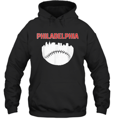 Vintage Fan Philadelphia PA Cityscape Baseball Retro  Hoodie - giftteeshirt4u