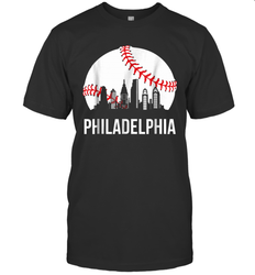 Philadelphia Downtown Baseball Philly Skyline T-Shirt - giftteeshirt4u